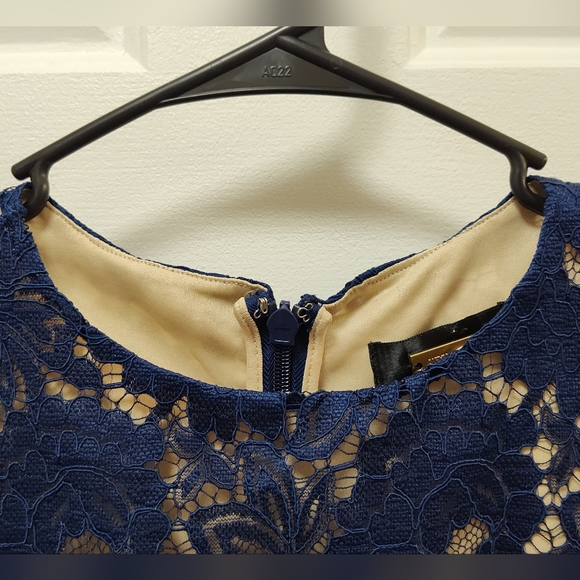 Alexia Admor Navy/Nude Short Sleeve Delora Dress Size 4 - Picture 4 of 9